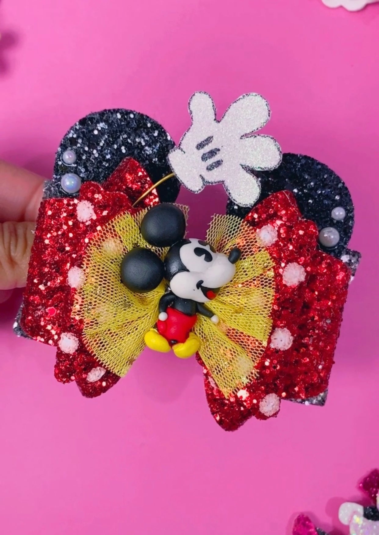 Classic Mickey- Clay Bow (4 inches)