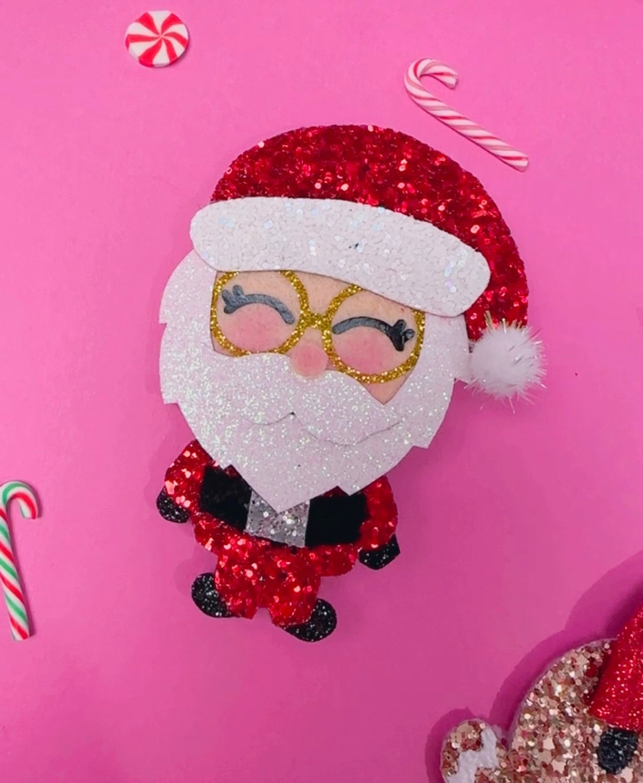 Santa, Glitter Clip