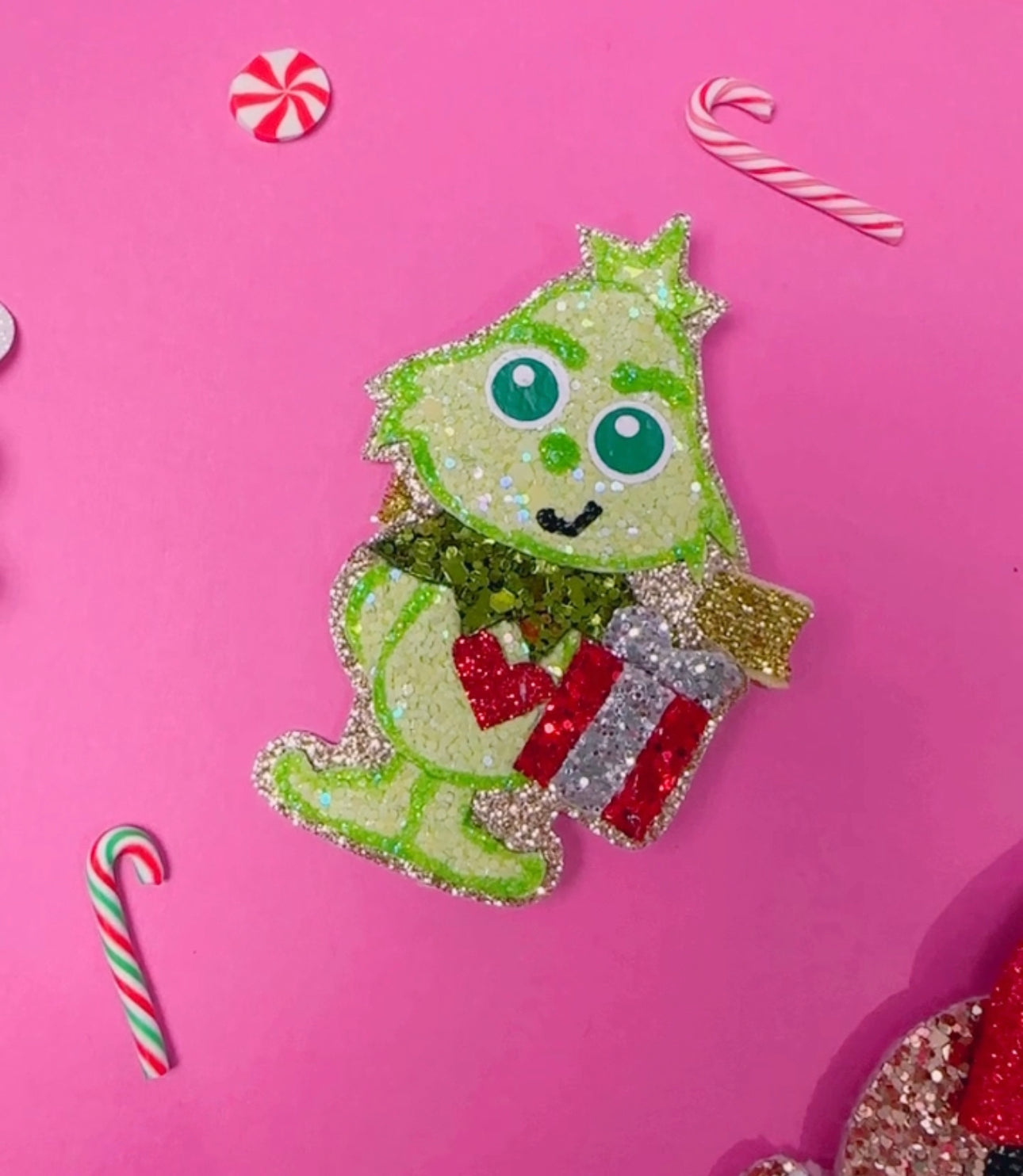 Mean One, Green Grump, Glitter Clip
