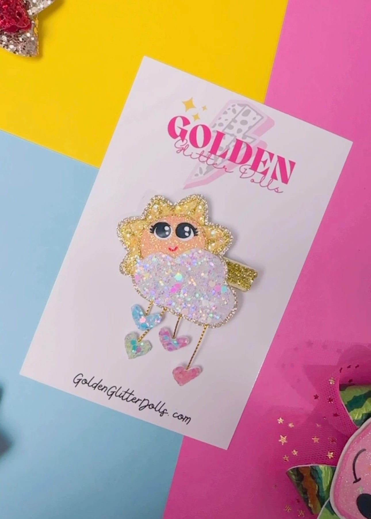 Sunny Rainbow- Glitter Clip