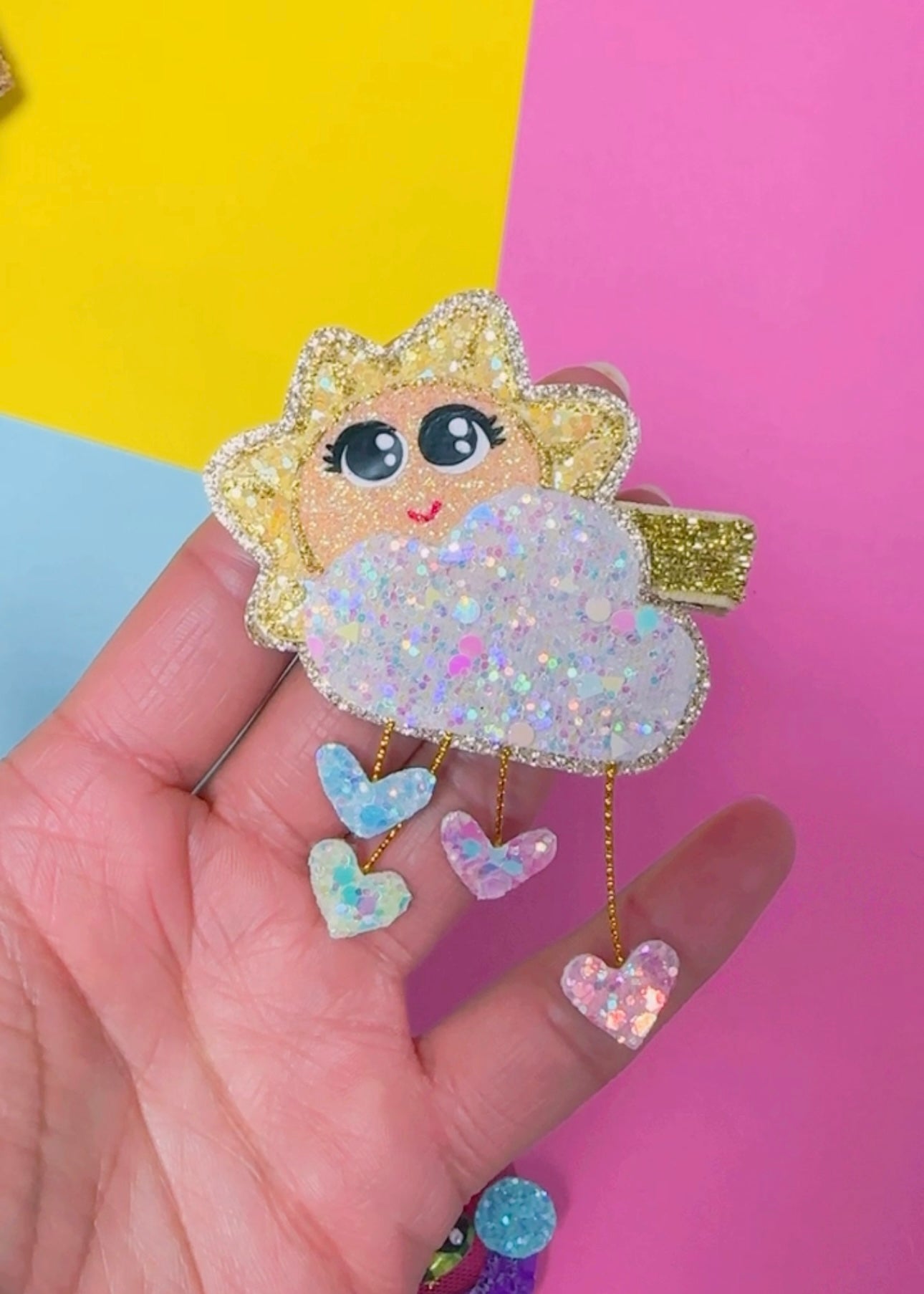 Sunny Rainbow- Glitter Clip