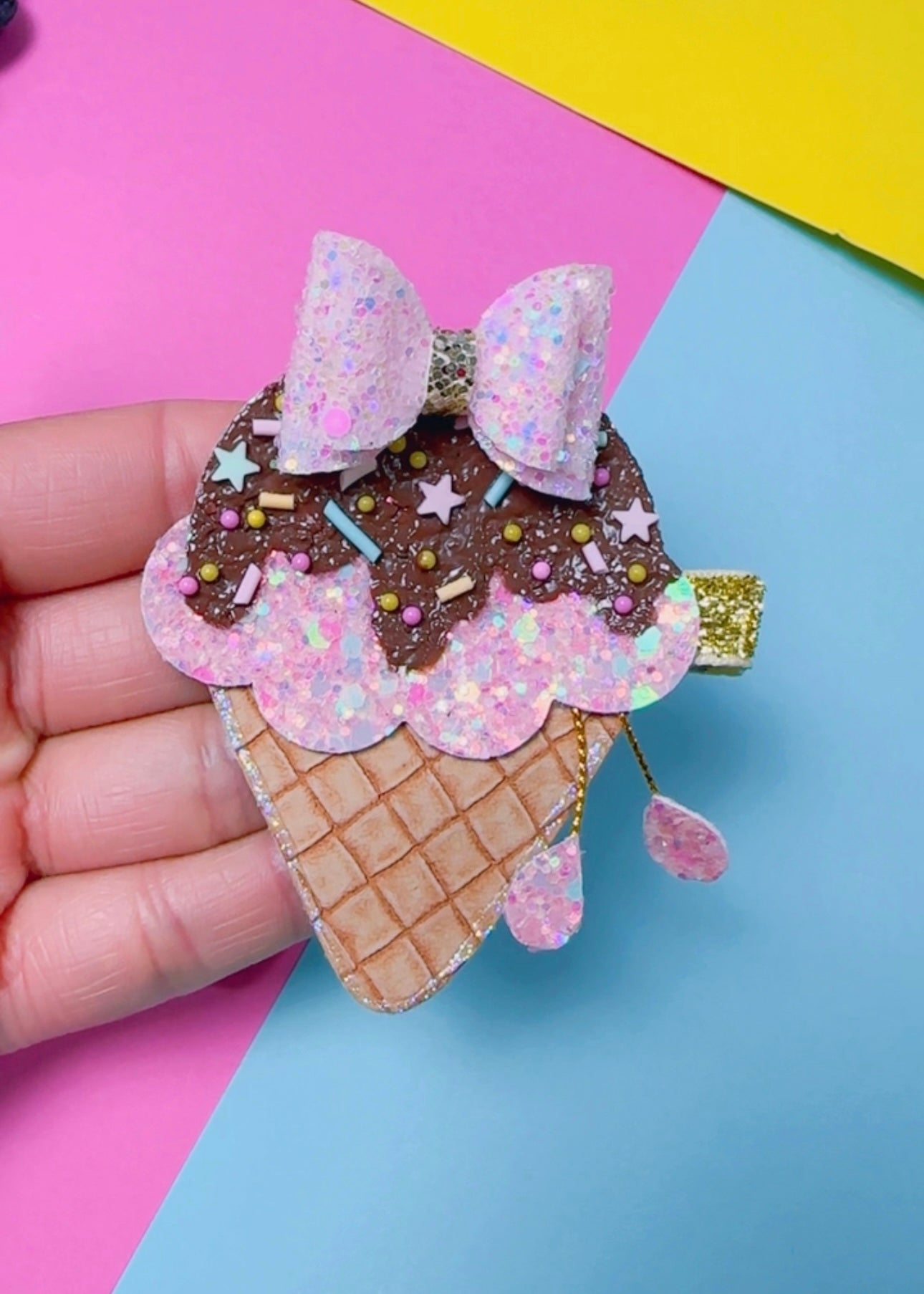 Summer Ice cream - Glitter Clip