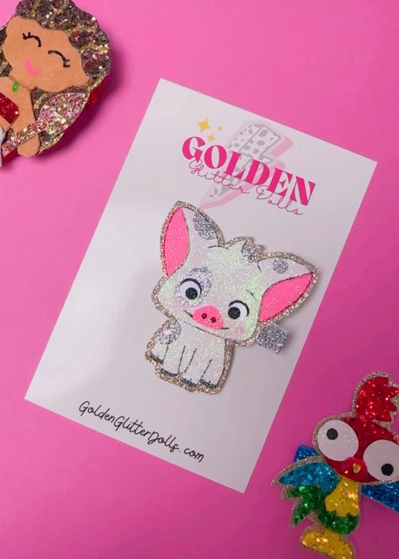 Hei Hei or Pua- Glitter Clip