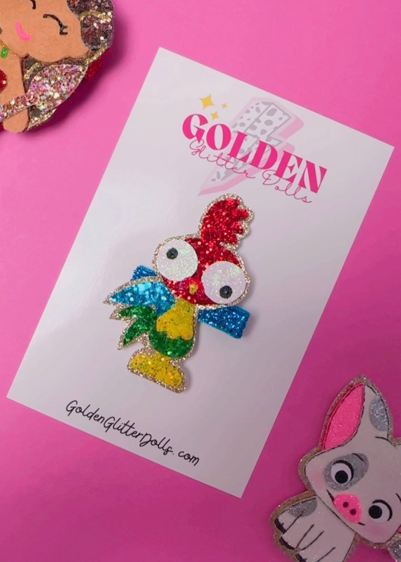 Hei Hei or Pua- Glitter Clip