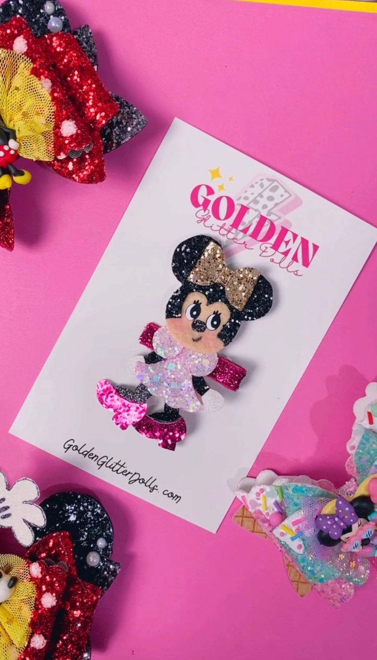 Minnie- Glitter Clip