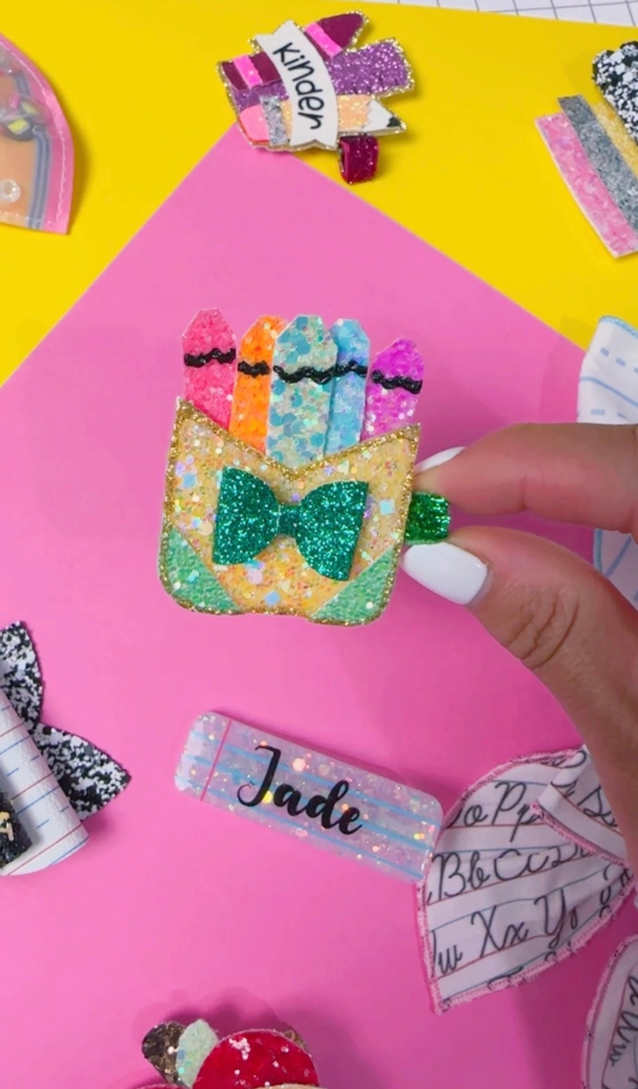 Crayon box Glitter Clip