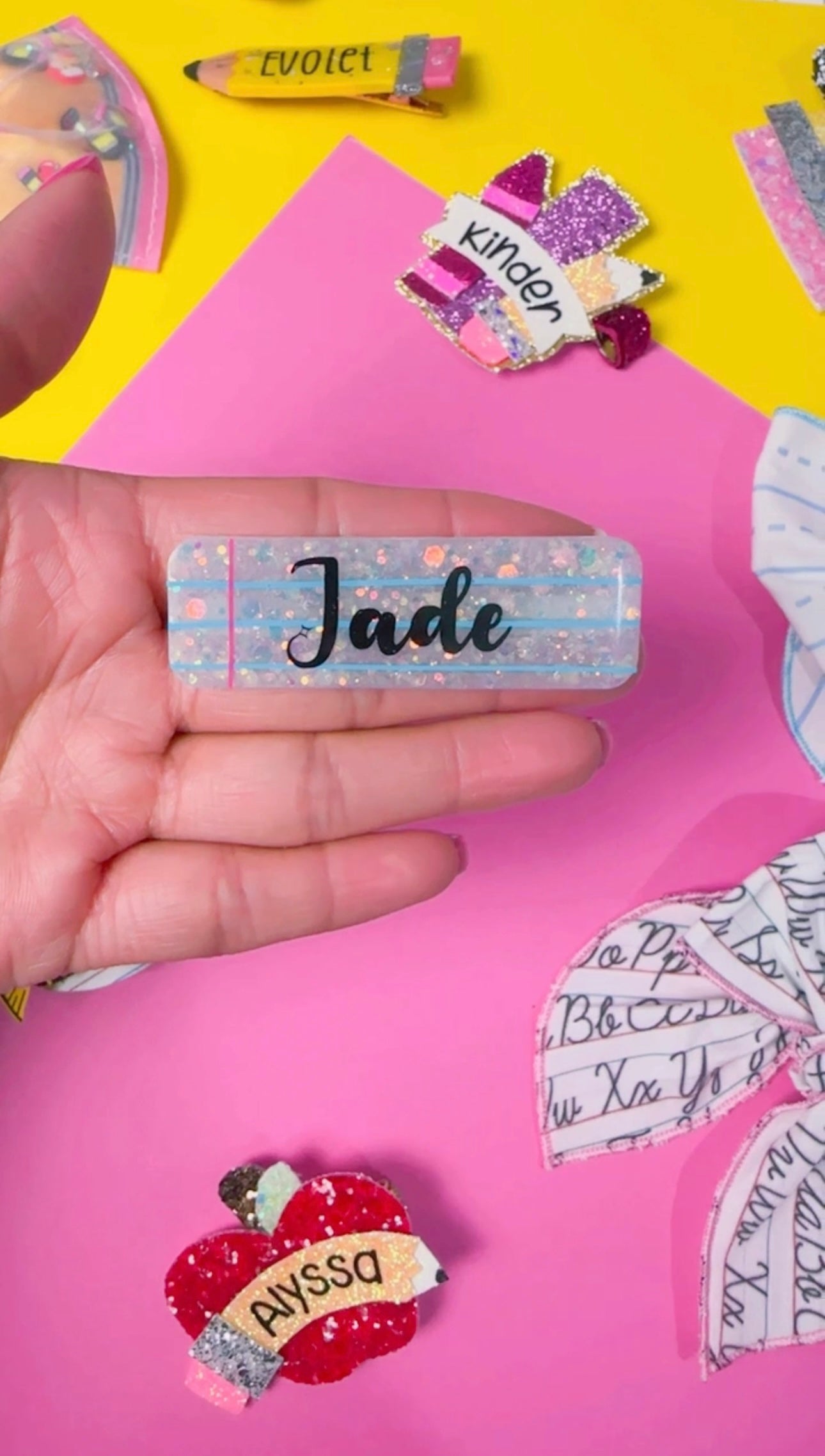 Paper School Resin Clip (Personalized)