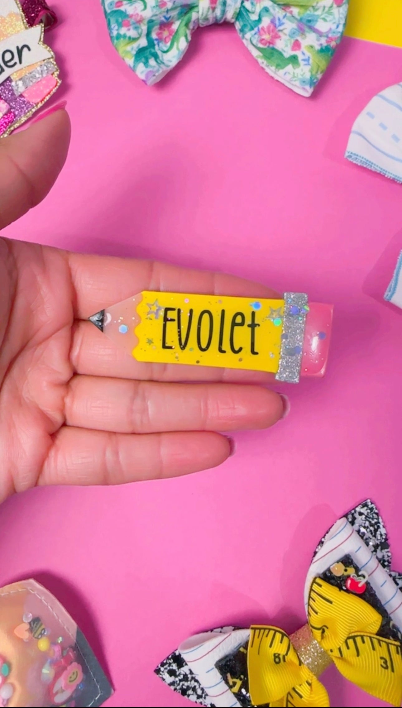 Pencil Clay/ Resin Clip (Personalized)