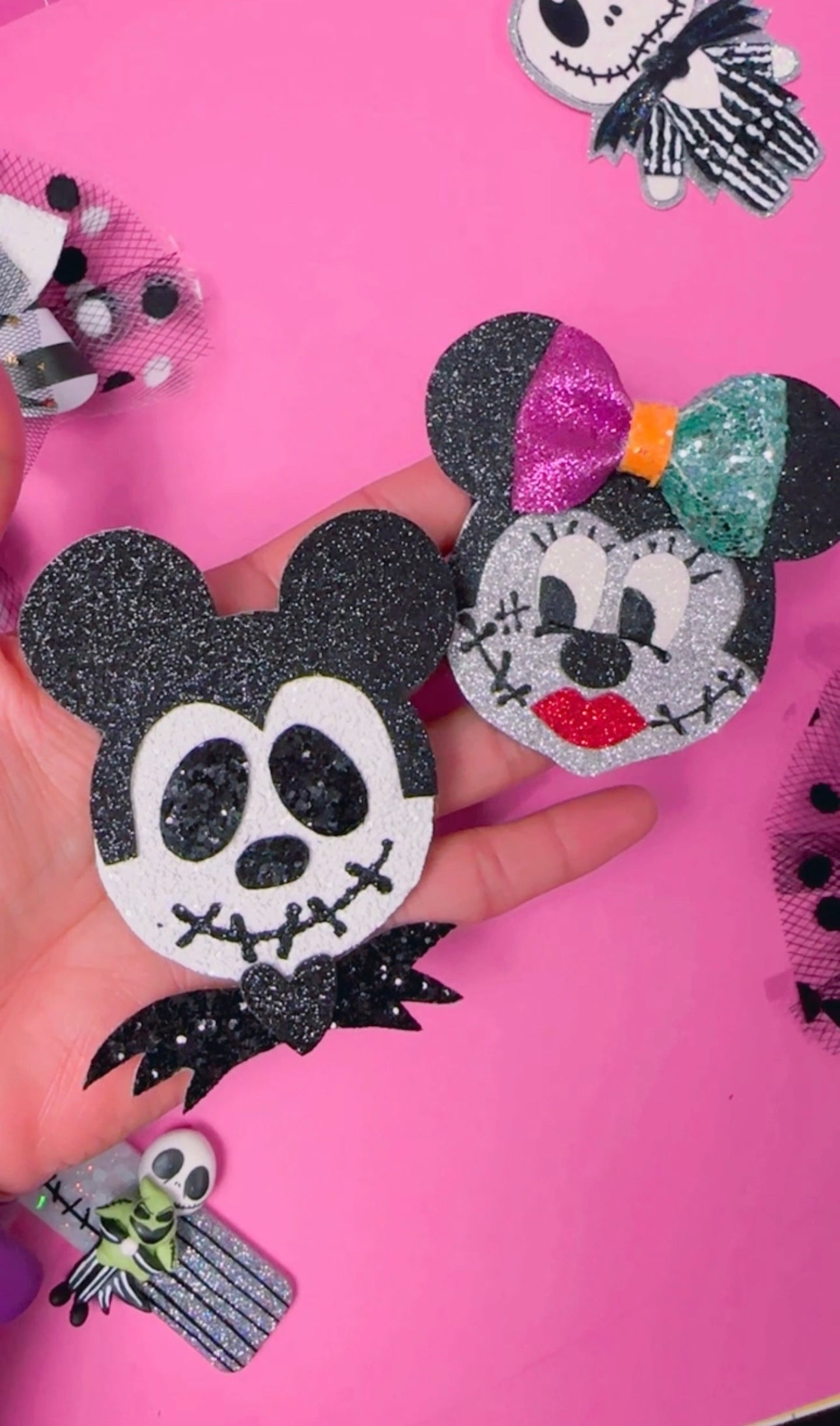 Nightmare Jack, Sally, Mouse, Glitter Clip