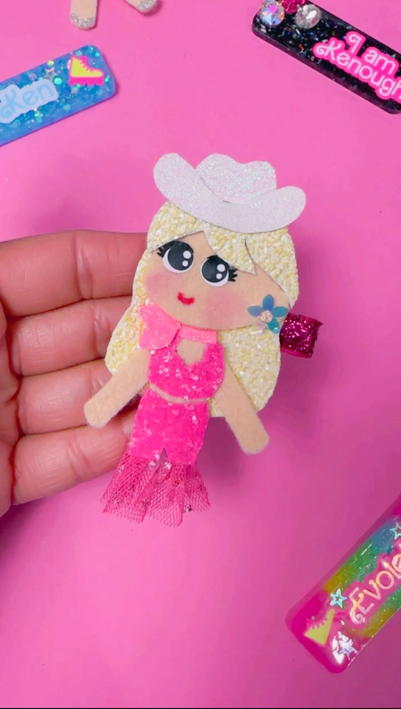 Cowgirl Barbie - Glitter Clip