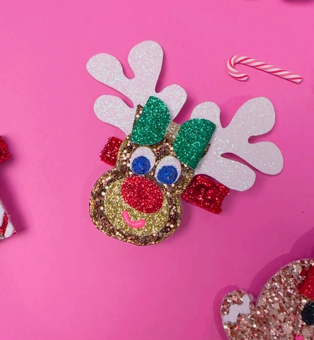 Reindeer, Glitter Clip