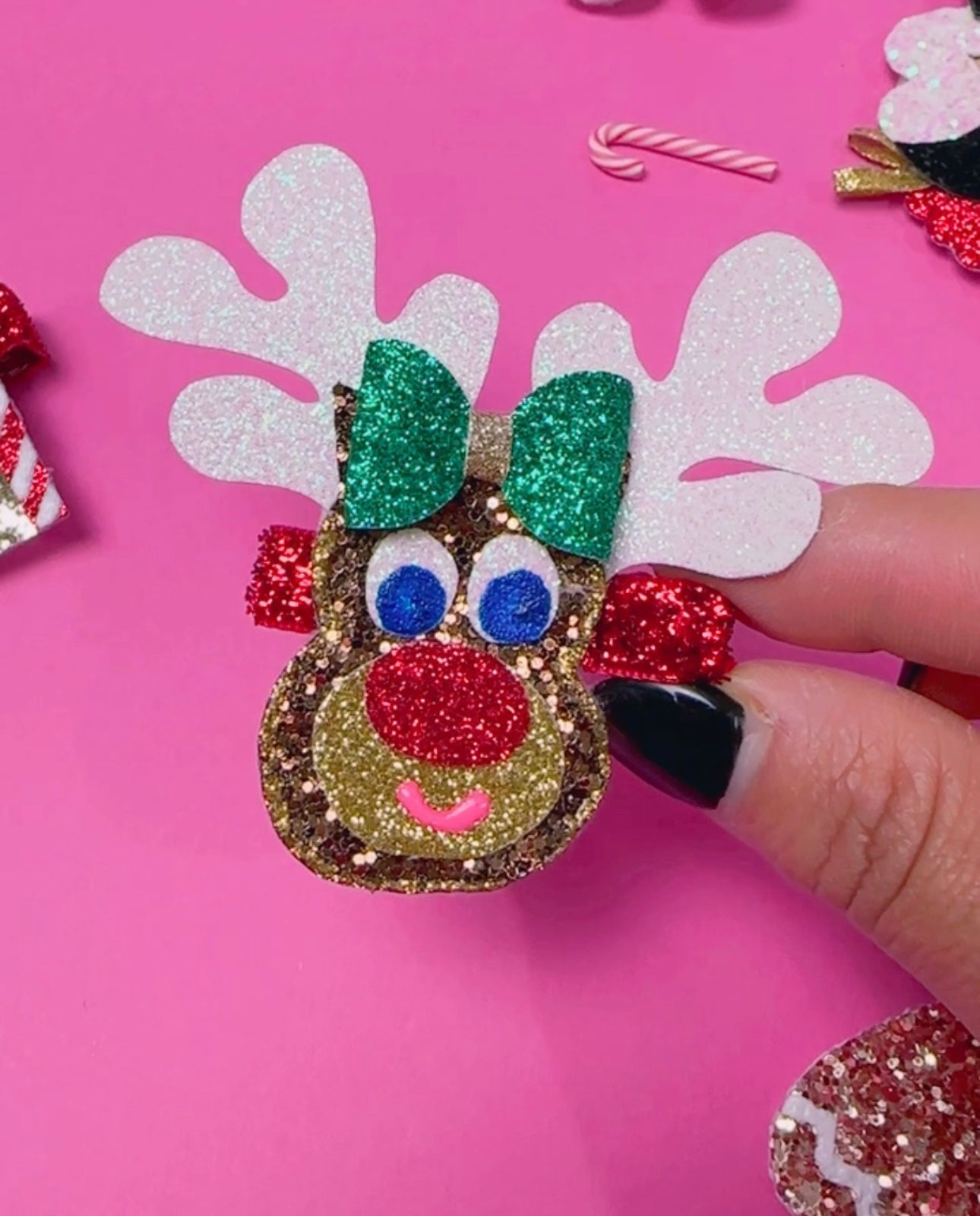 Reindeer, Glitter Clip