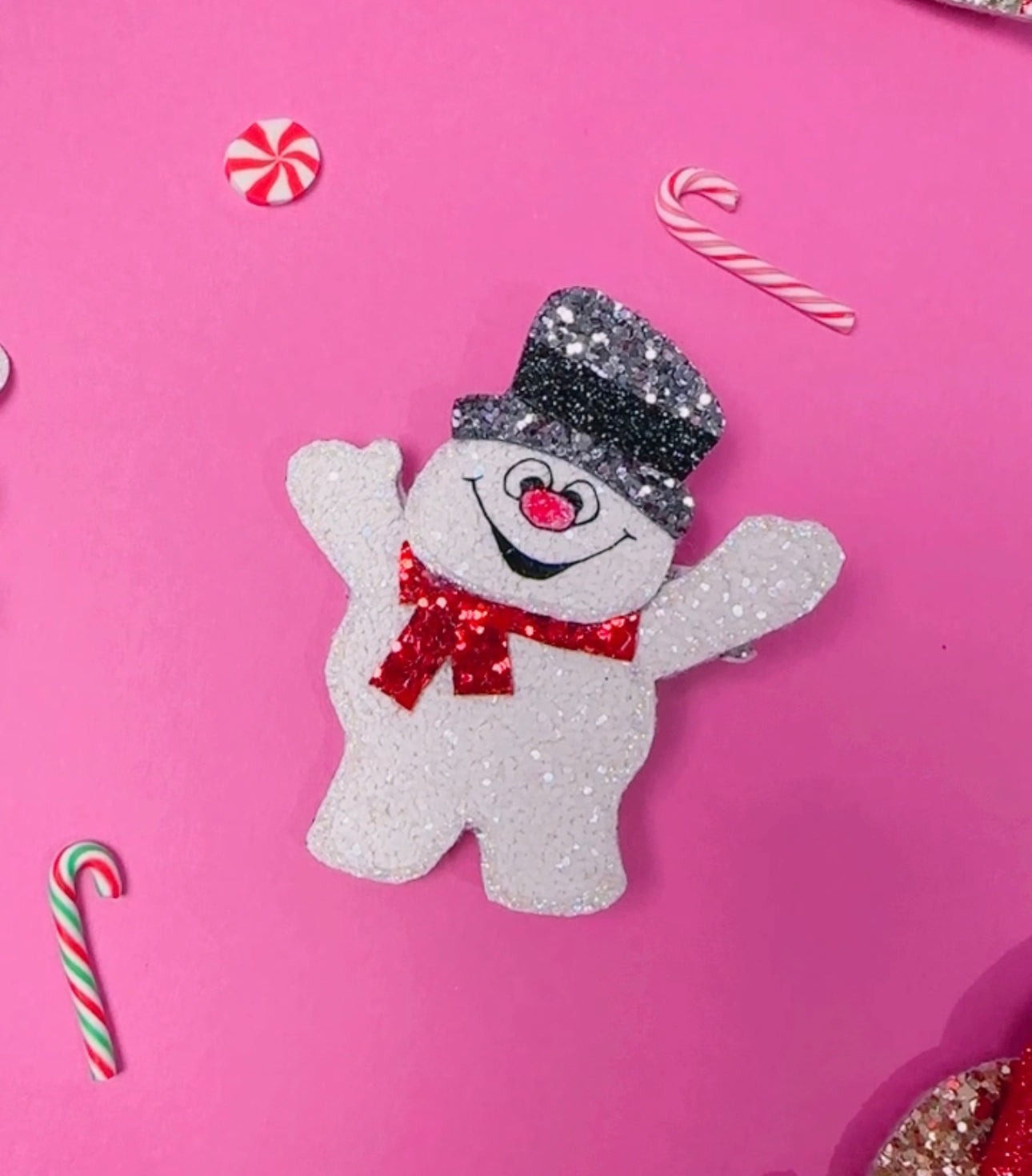 Frosty, snowman, Glitter Clip