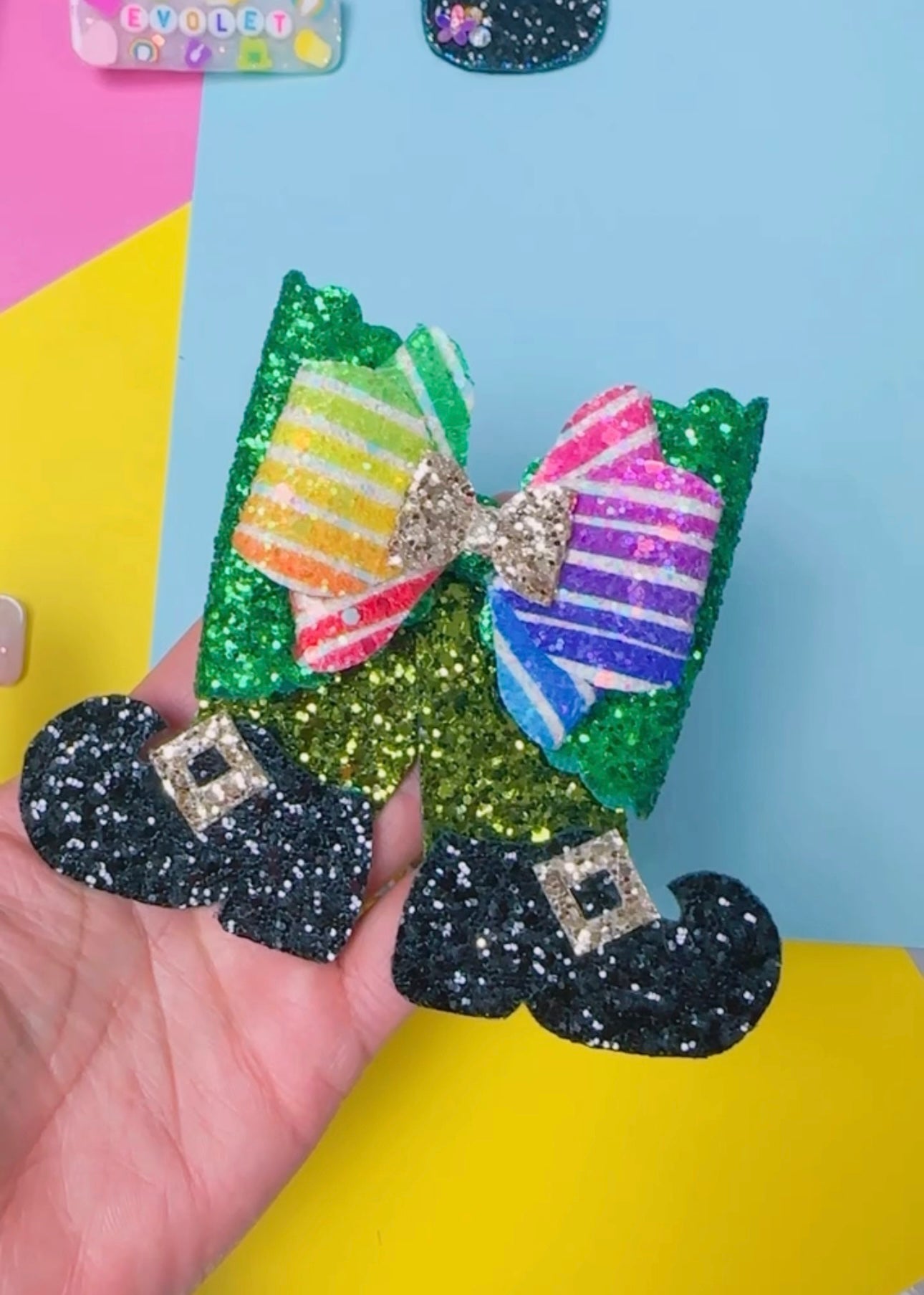 Leprechaun, St. Patrick- Glitter Hair bow