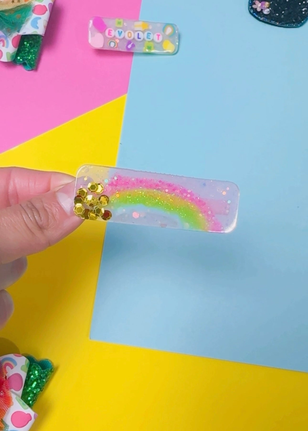 Rainbow, St. Patrick- Resin Clip