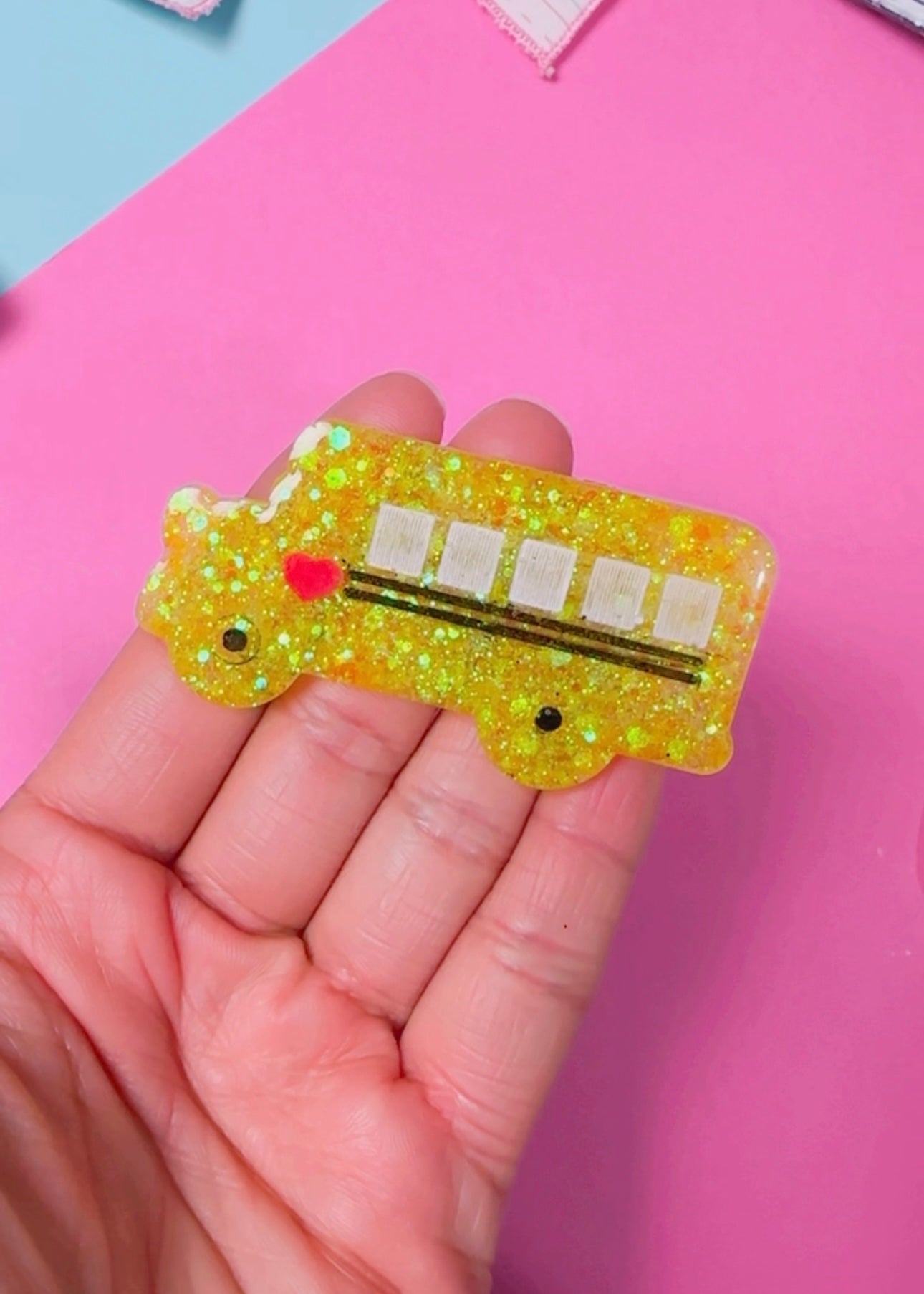 School Bus Resin Clip