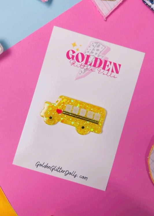 School Bus Resin Clip