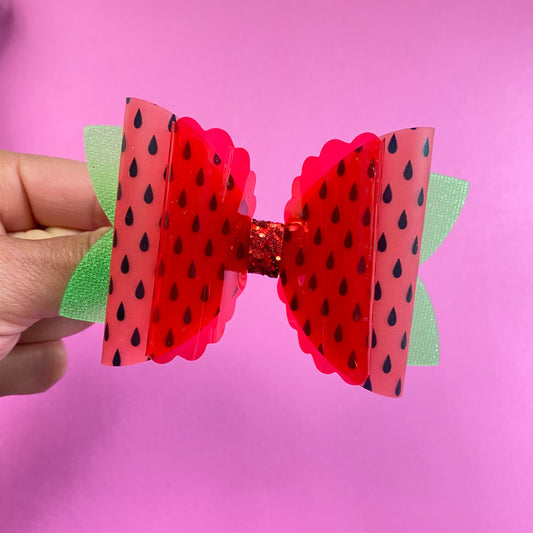 RED WATERMELON Waterproof Bows (3 inch)