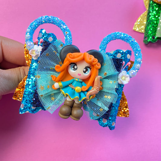 MERIDA- Mouse ears princess Clay Hair bow