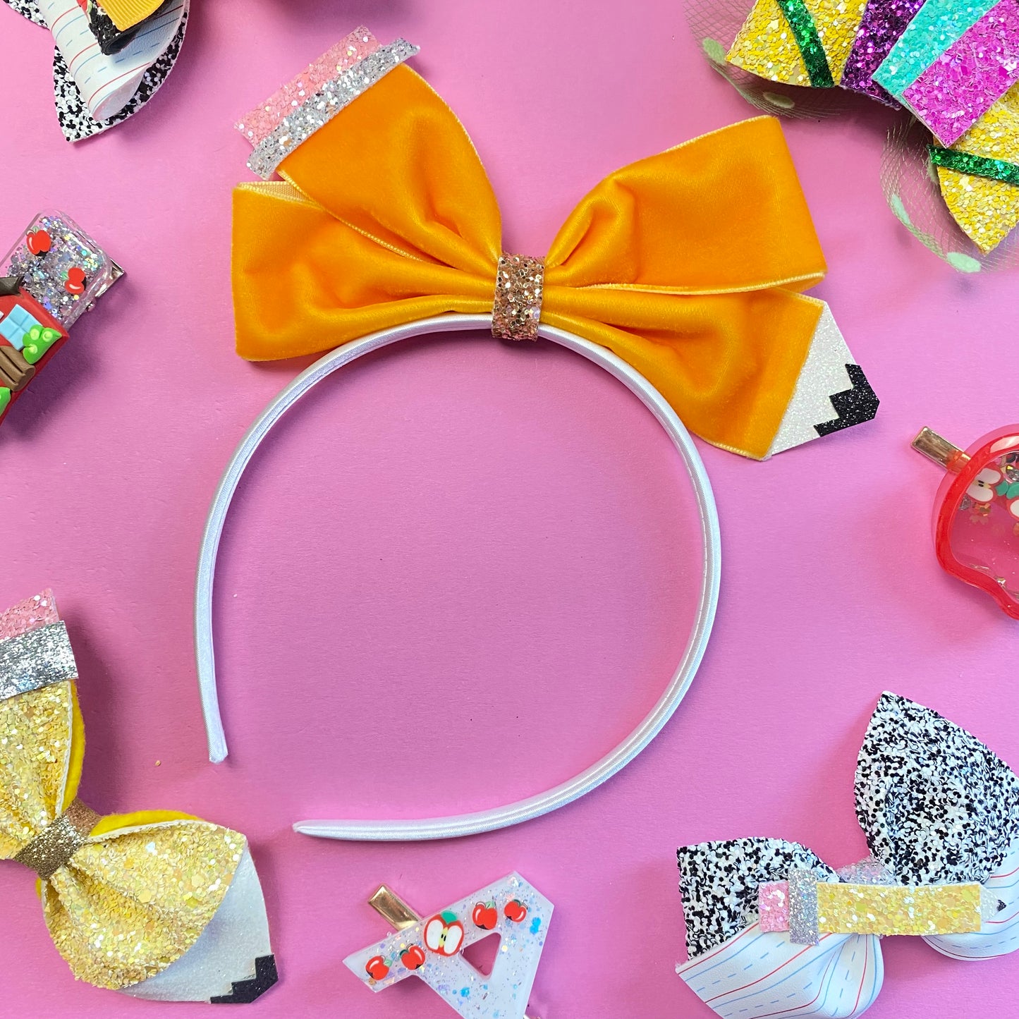 Pencil Bow on Headband