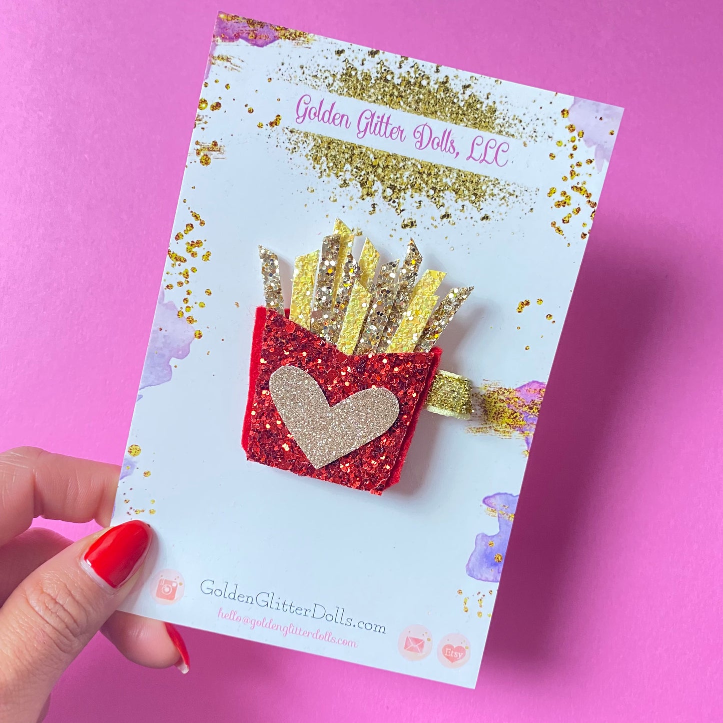 Fries before guyz- Glitter hair clip