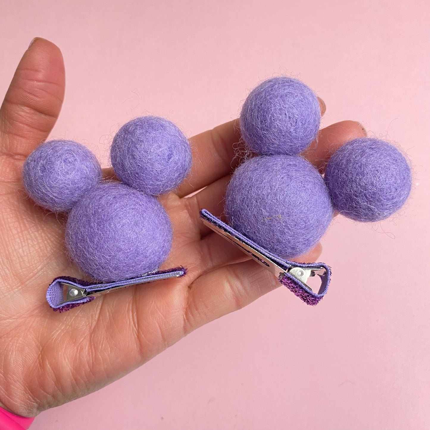 LILAC- PomPom Clip on Mouse Ears SET