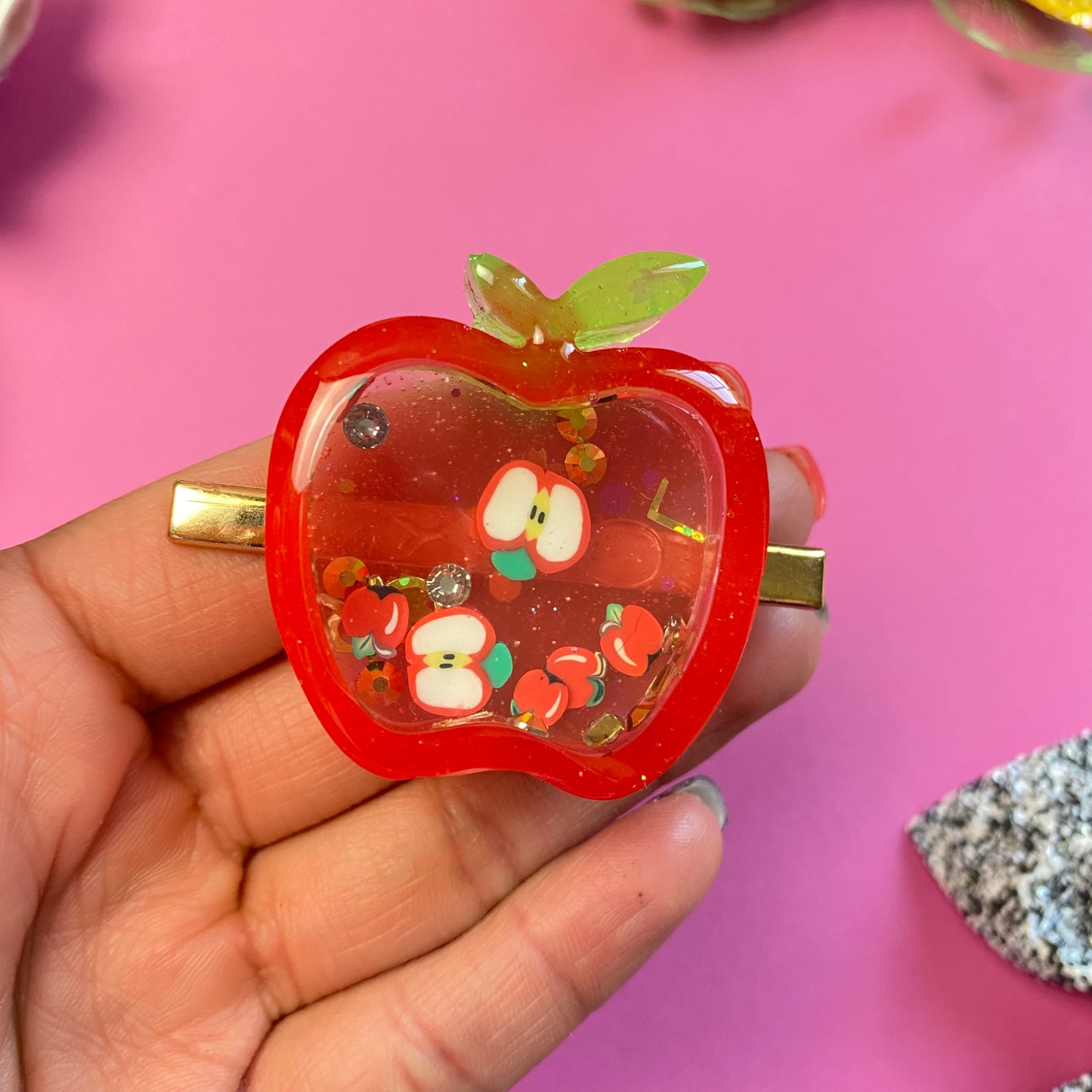 NEW, Apple Shaker, Resin Clip