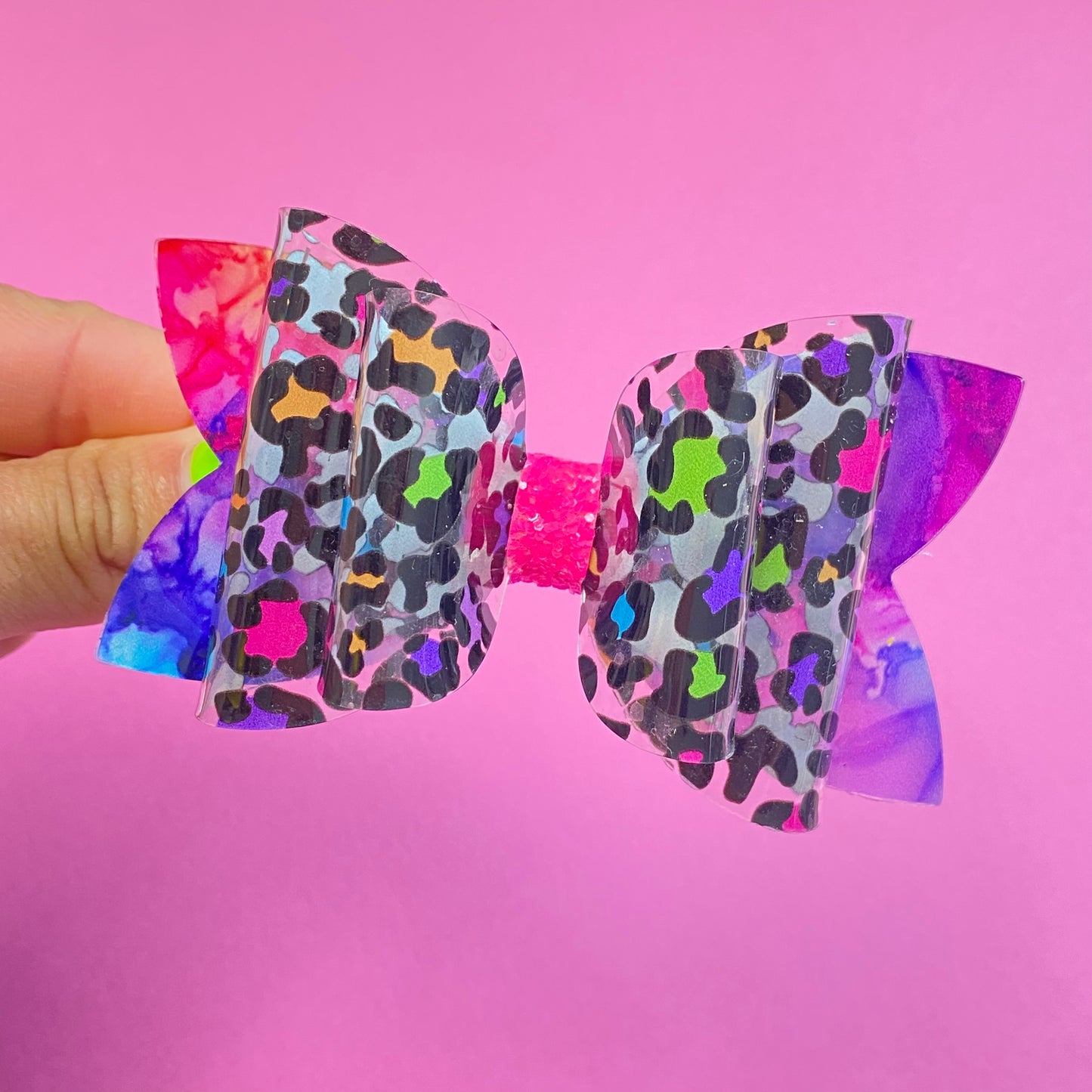 COLORFUL LEOPARD Waterproof Bows (3 inch)