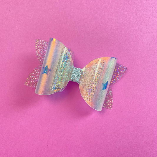 HOLOGRAPHIC STARS Waterproof Bows (3 inch)