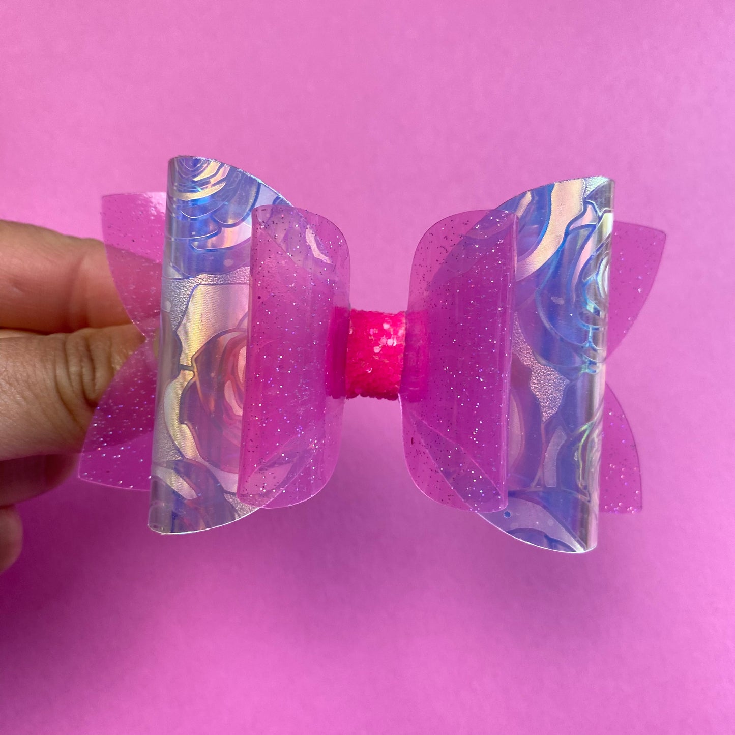 IRIDESCENT ROSE Waterproof Bows (3 inch)