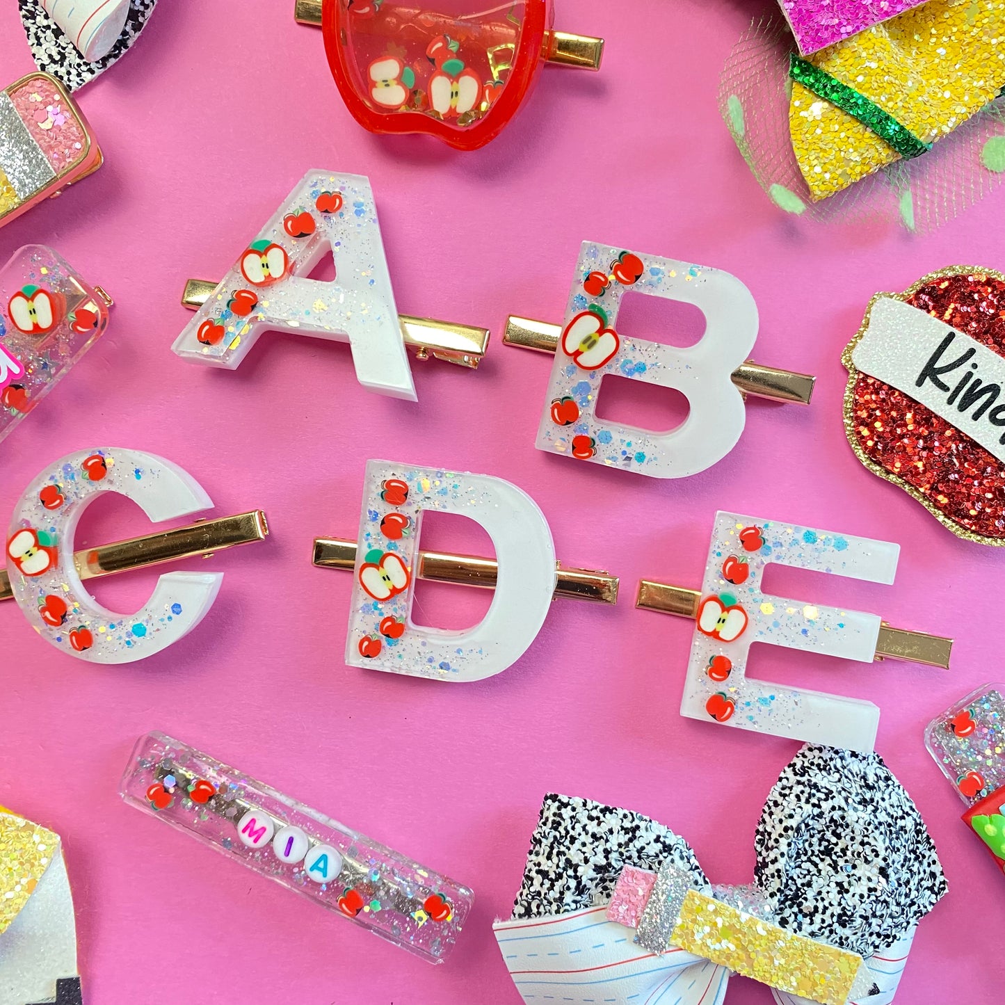 NEW, Resin School Letter Clip