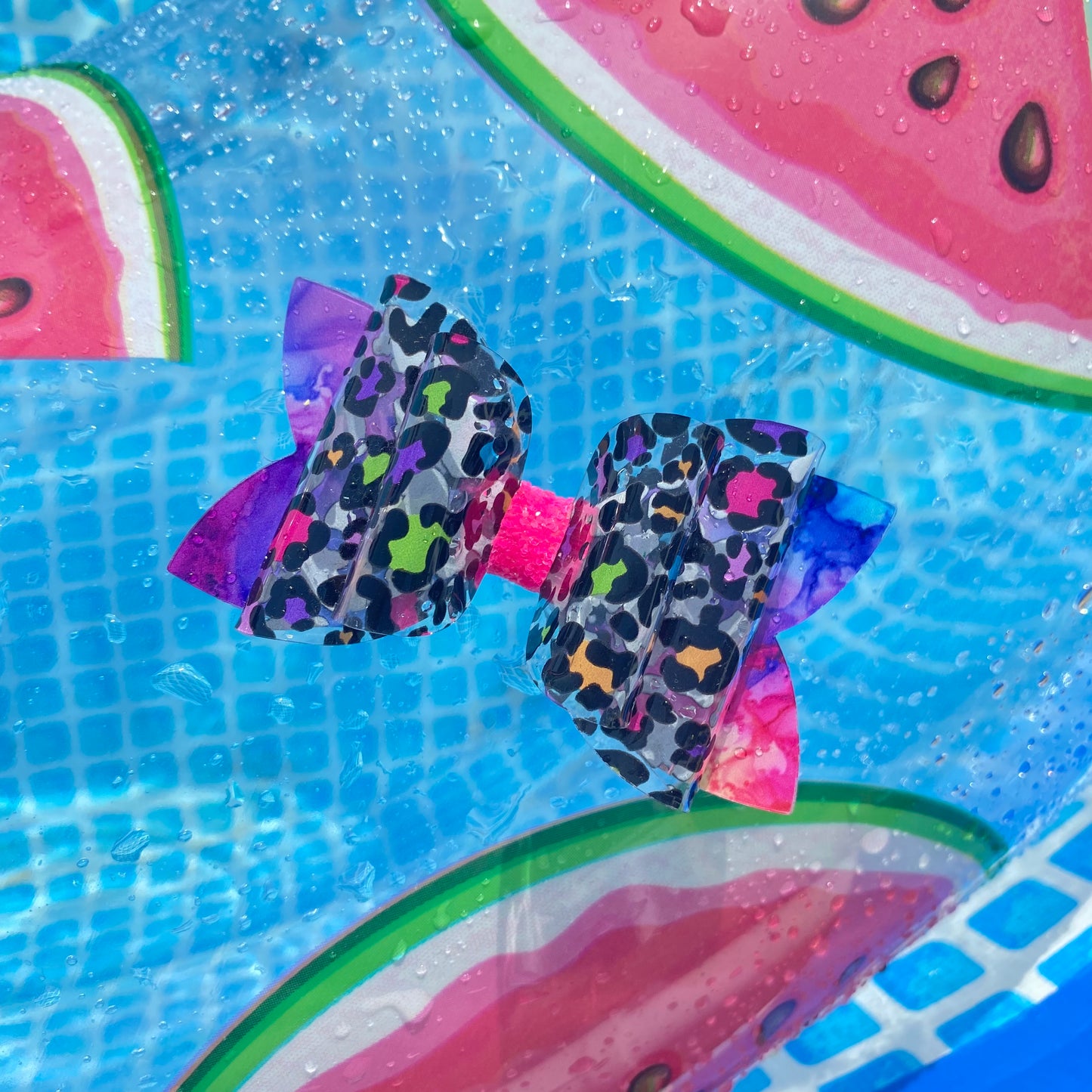 COLORFUL LEOPARD Waterproof Bows (3 inch)