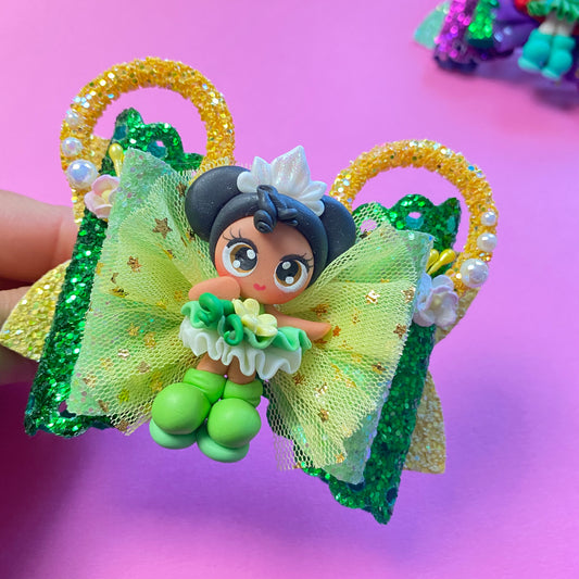 TIANA- Mouse ears princess Clay Hair bow