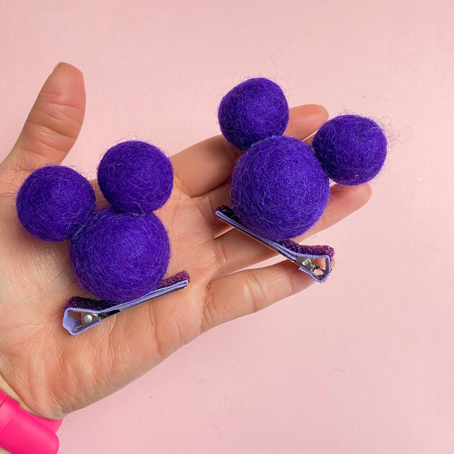 GRAPE- PomPom Clip on Mouse Ears SET