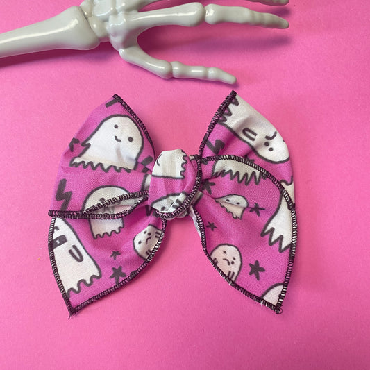 PURPLE GHOST, fabric bow, Halloween