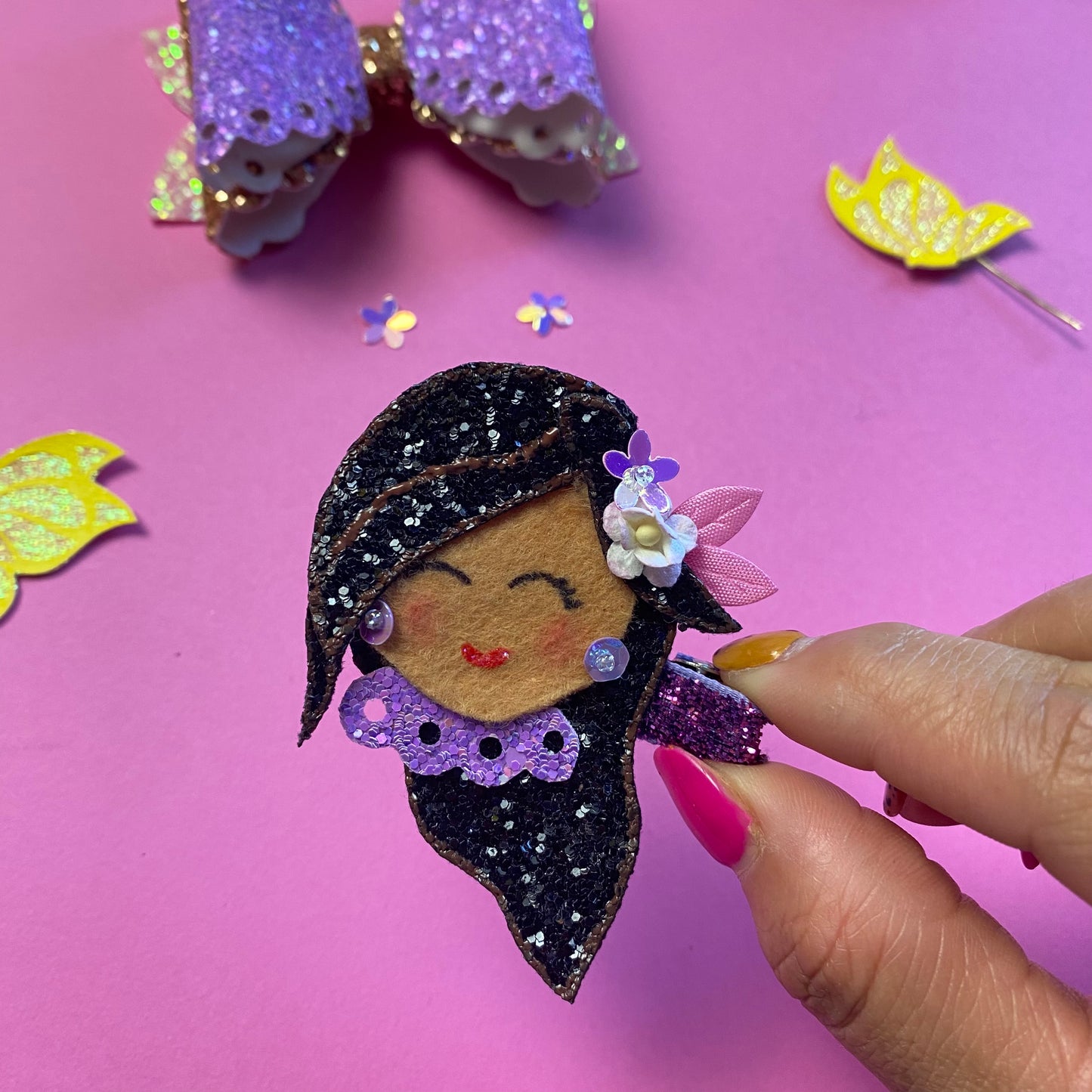 ISABELA- Glitter hair clip