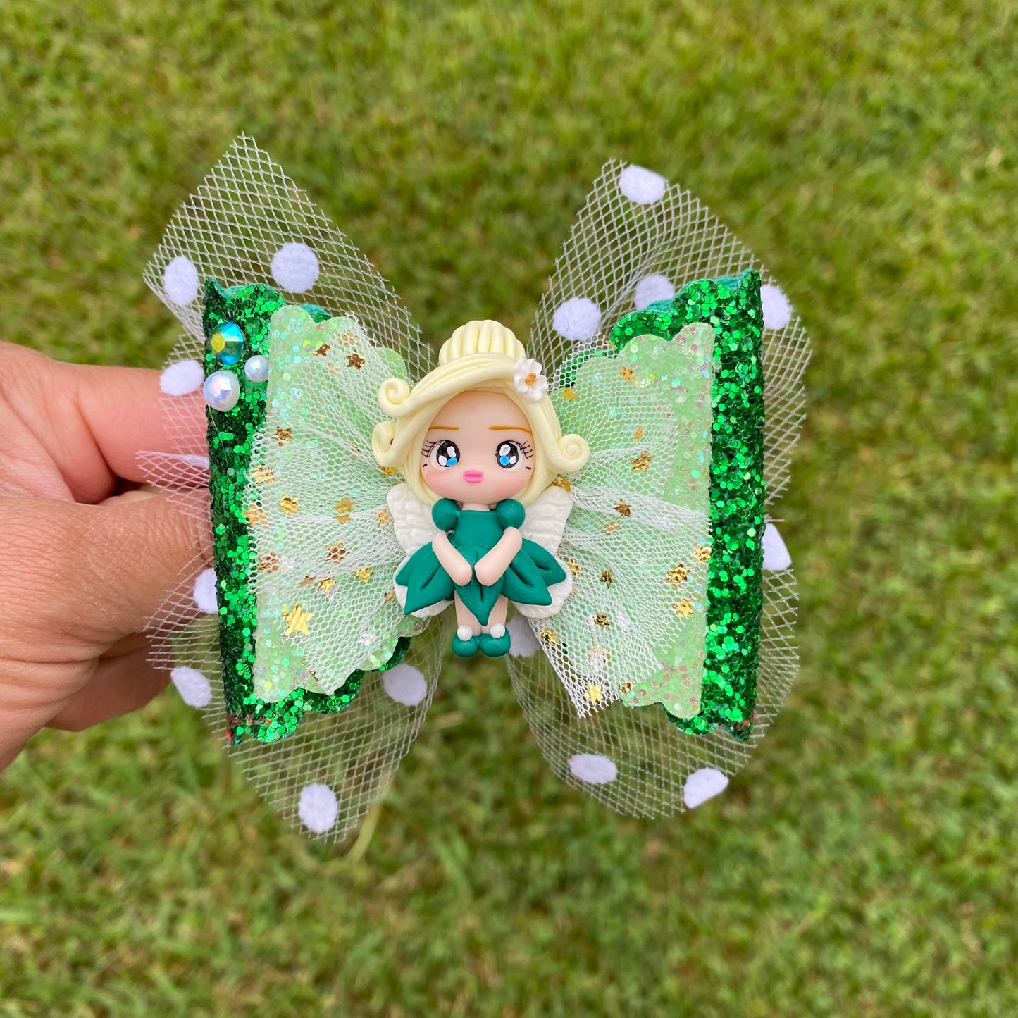 Tinkerbell Clay Bow, (3 inches)