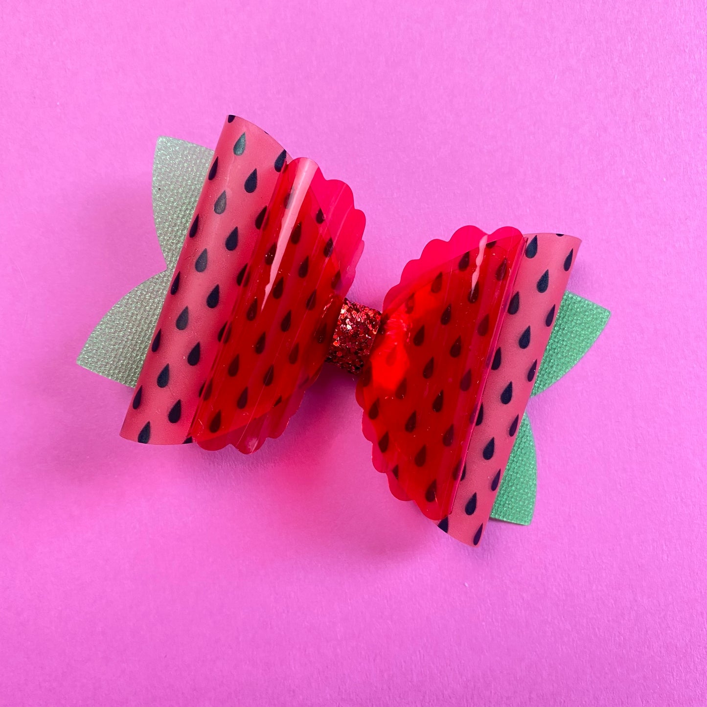 RED WATERMELON Waterproof Bows (3 inch)