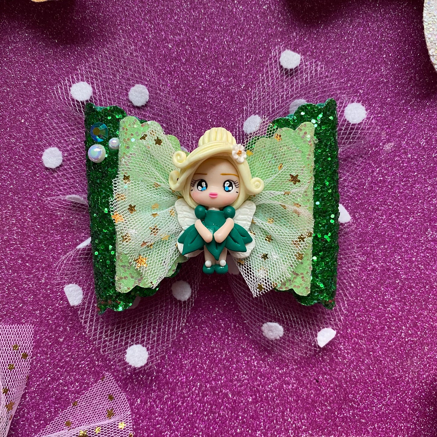 Tinkerbell Clay Bow, (3 inches)