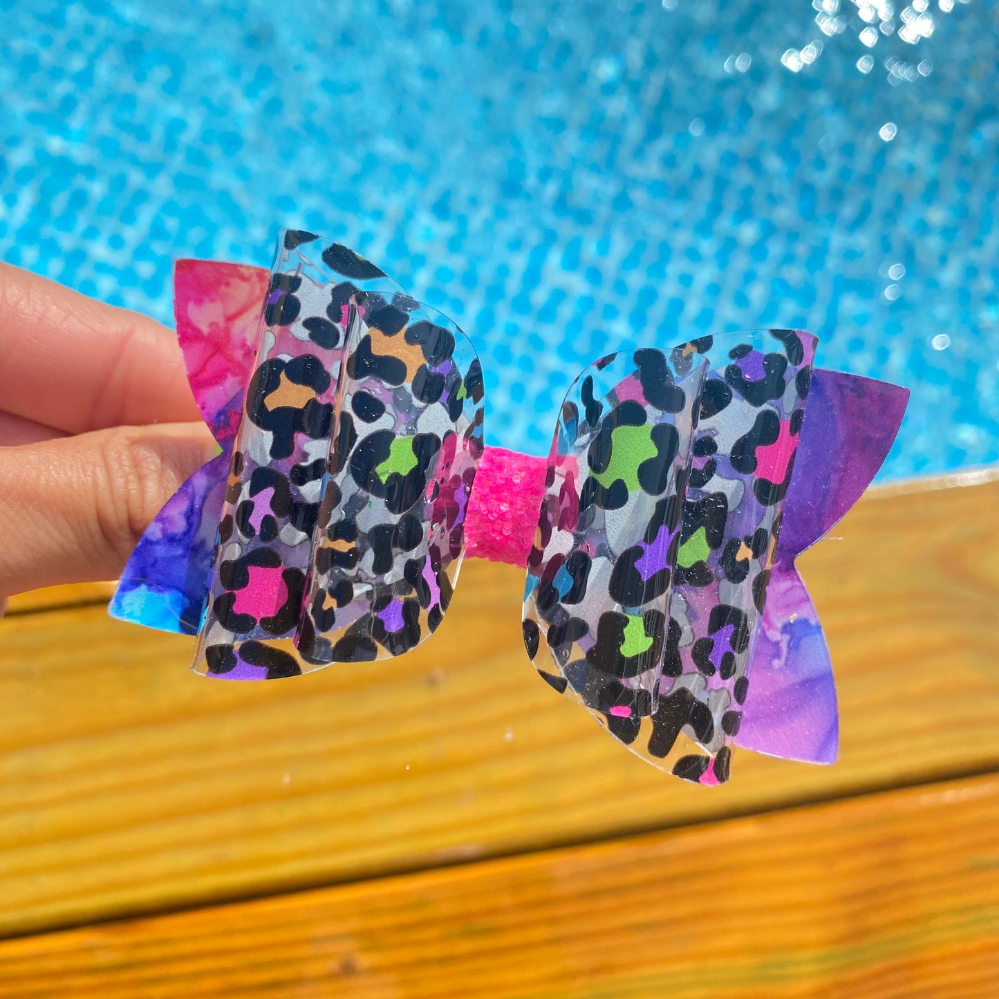 COLORFUL LEOPARD Waterproof Bows (3 inch)