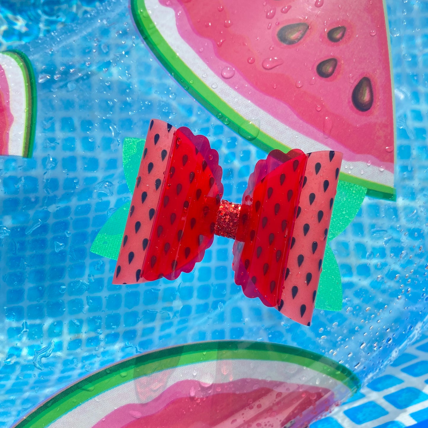 RED WATERMELON Waterproof Bows (3 inch)