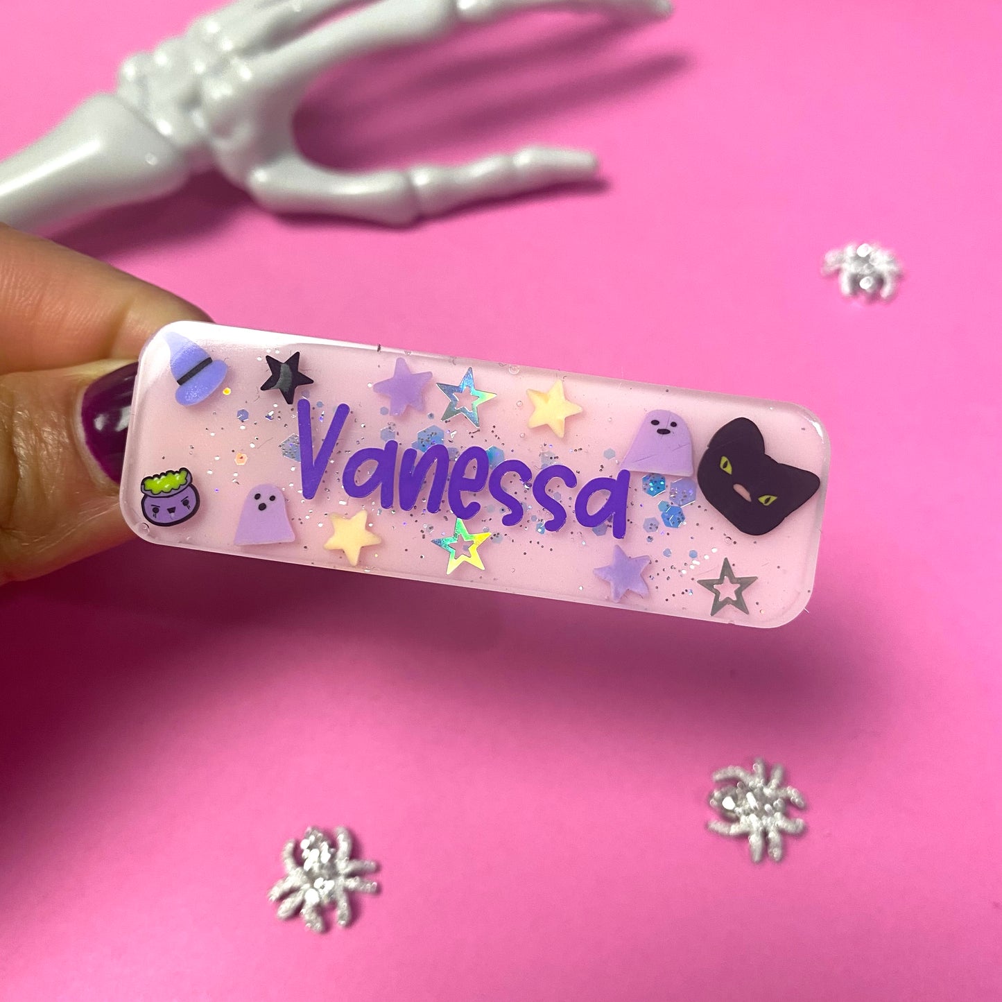 CUSTOM, personalized, Witch resin clip