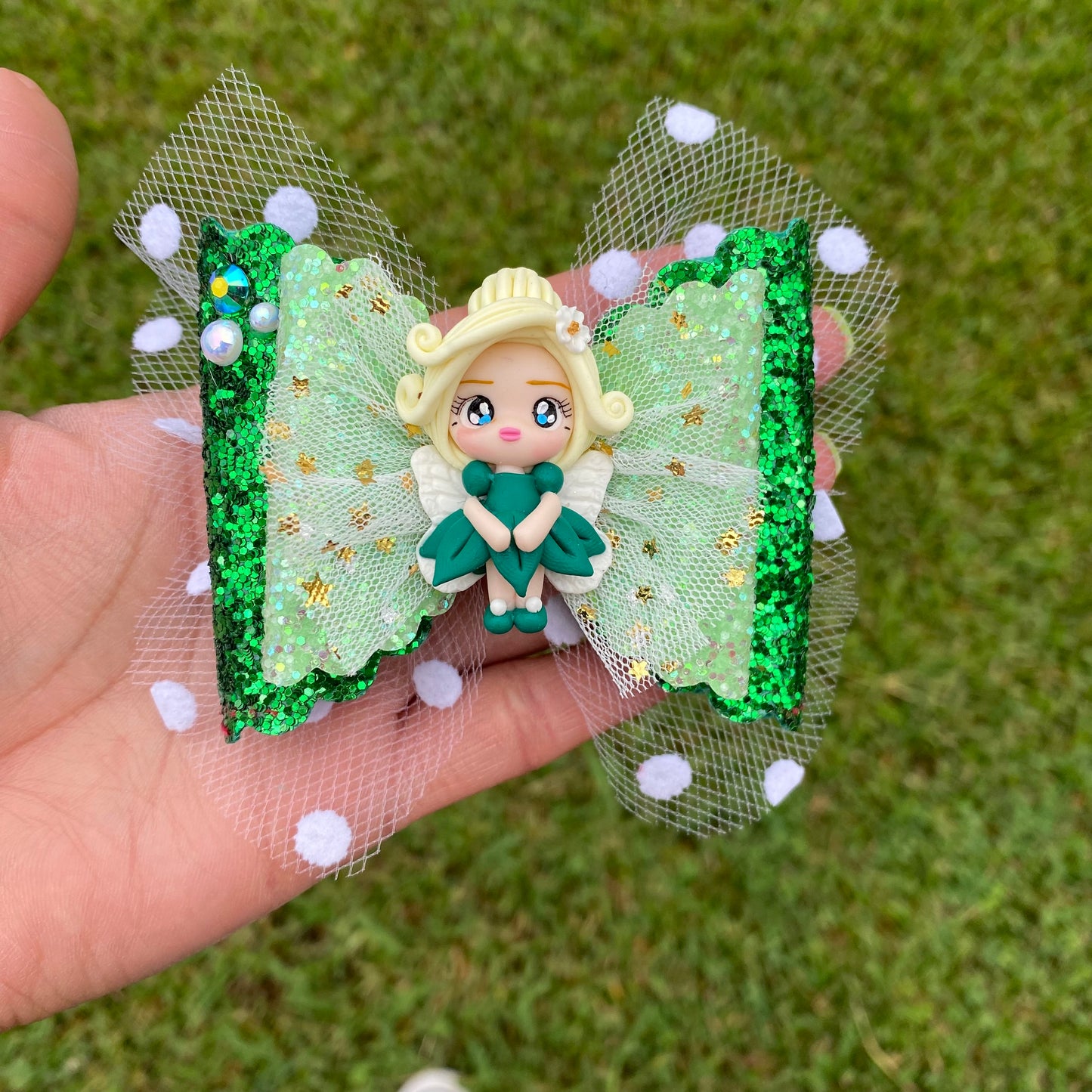 Tinkerbell Clay Bow, (3 inches)