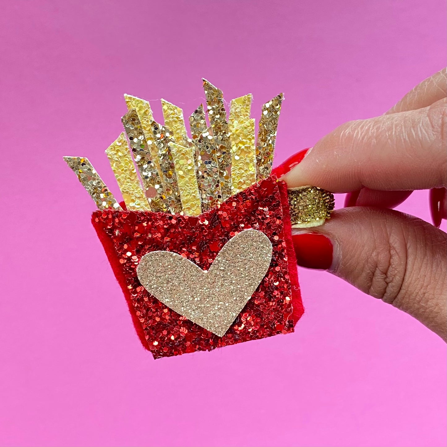 Fries before guyz- Glitter hair clip