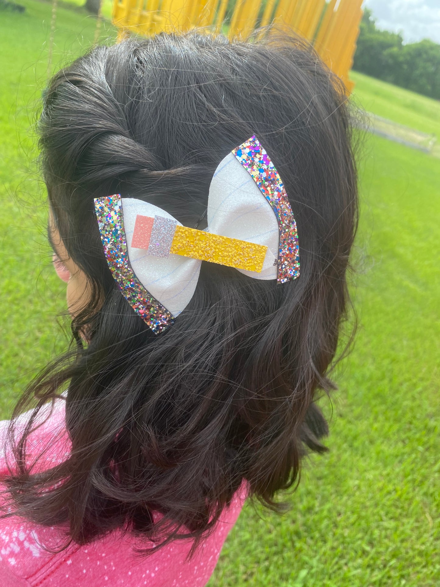 Notebook glitter hair bow