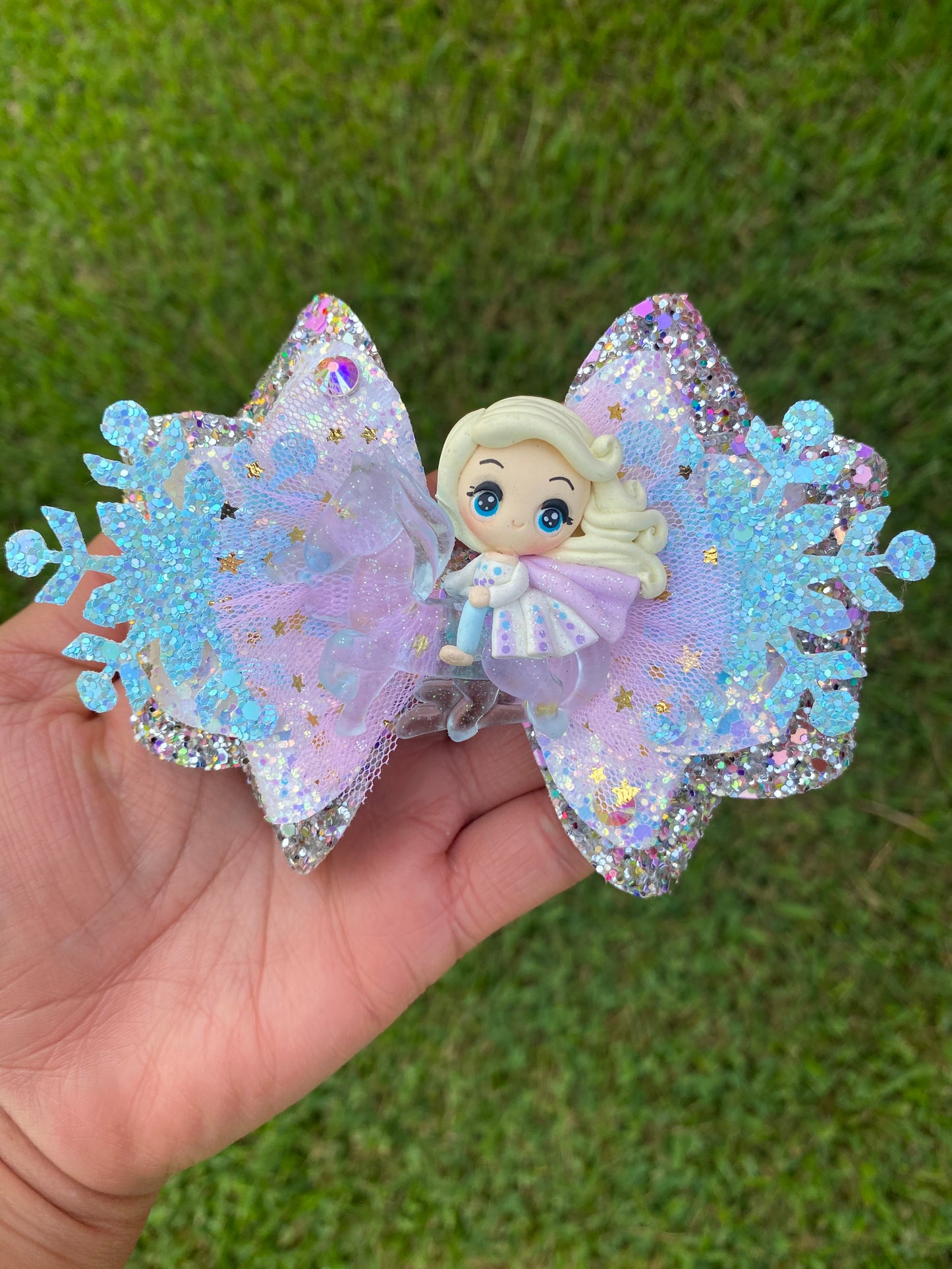 Elsa on Water horse Clay Bow (Large 4.5 inches)