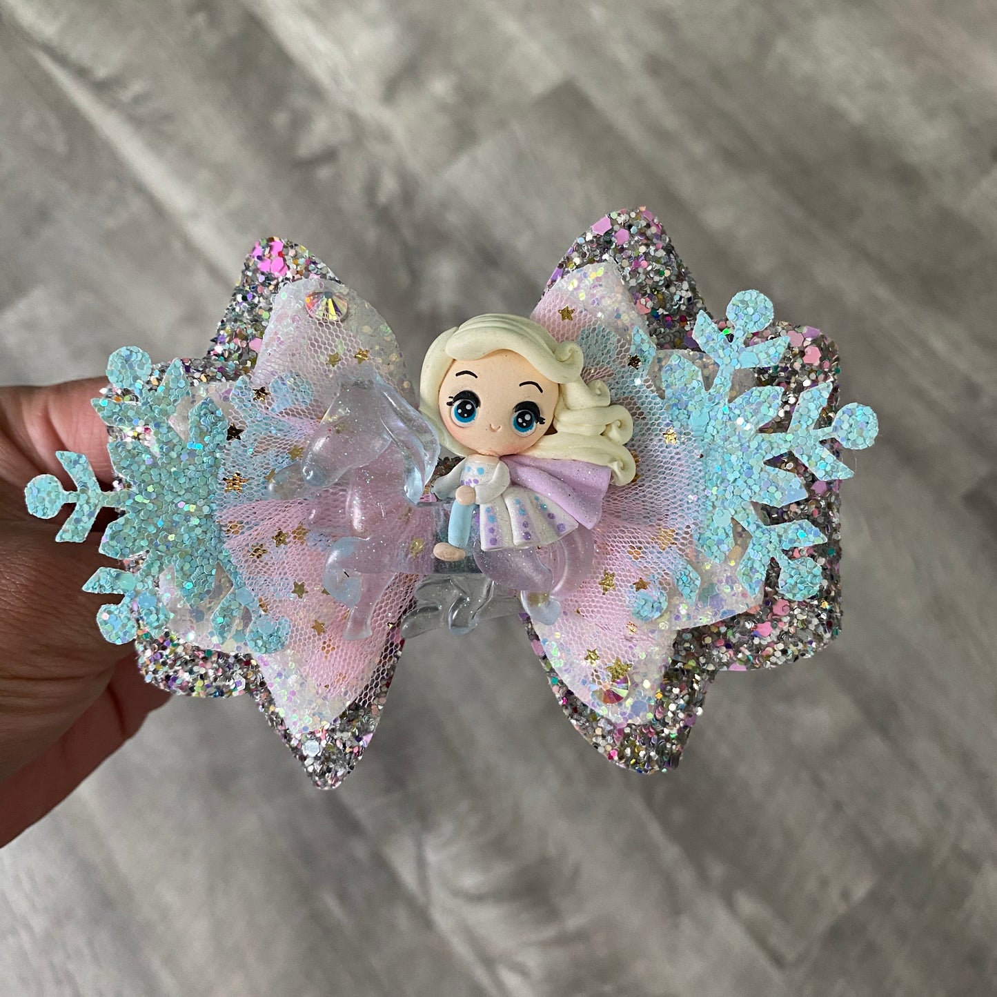 Elsa on Water horse Clay Bow (Large 4.5 inches)