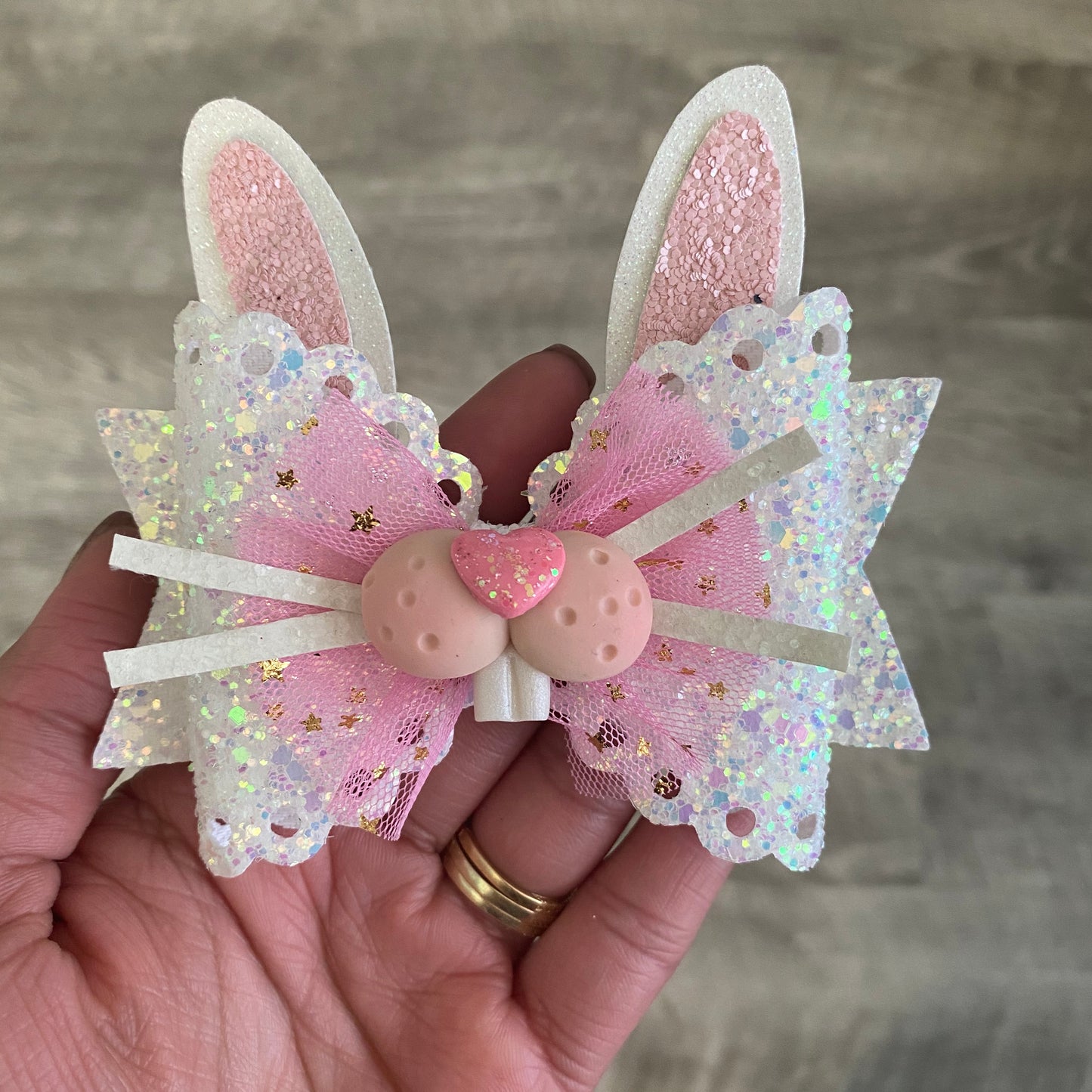 Bunny Nose, Easter Clay Bow