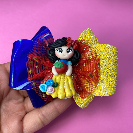 Snow White Clay Bow, (3 inches)