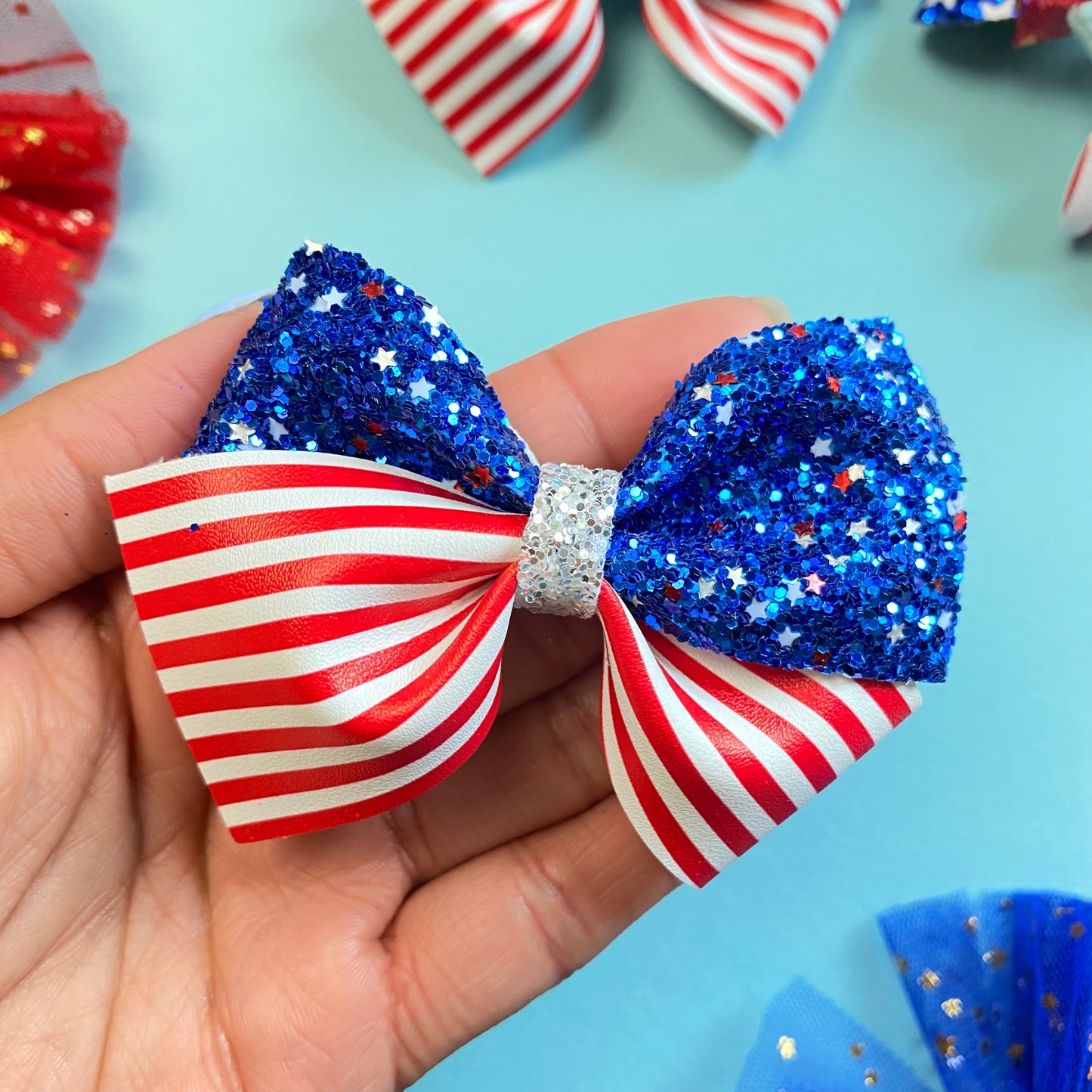 Patriotic flag pigtail set (3 inch)